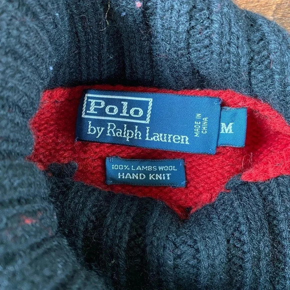 Ralph Lauren Sweater Women’s Medium Aztec Pattern 100% Lambswool Hand Knit - Picture 4 of 7